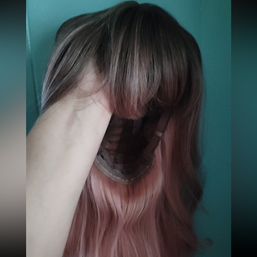 Brown and Pink Ombre Wig